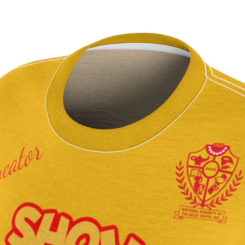 Women's AOP Popular Quote Tee Yellow 2