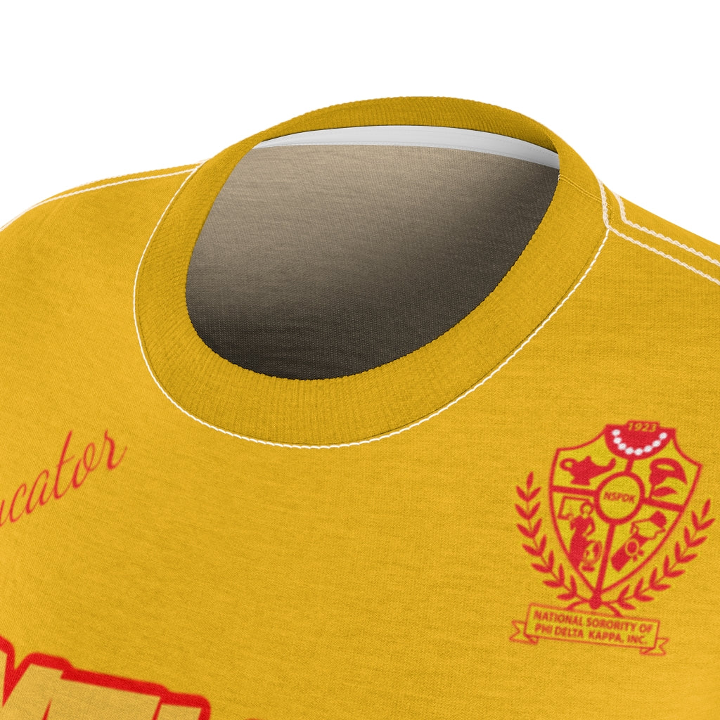 Women's AOP Popular Quote Tee Yellow