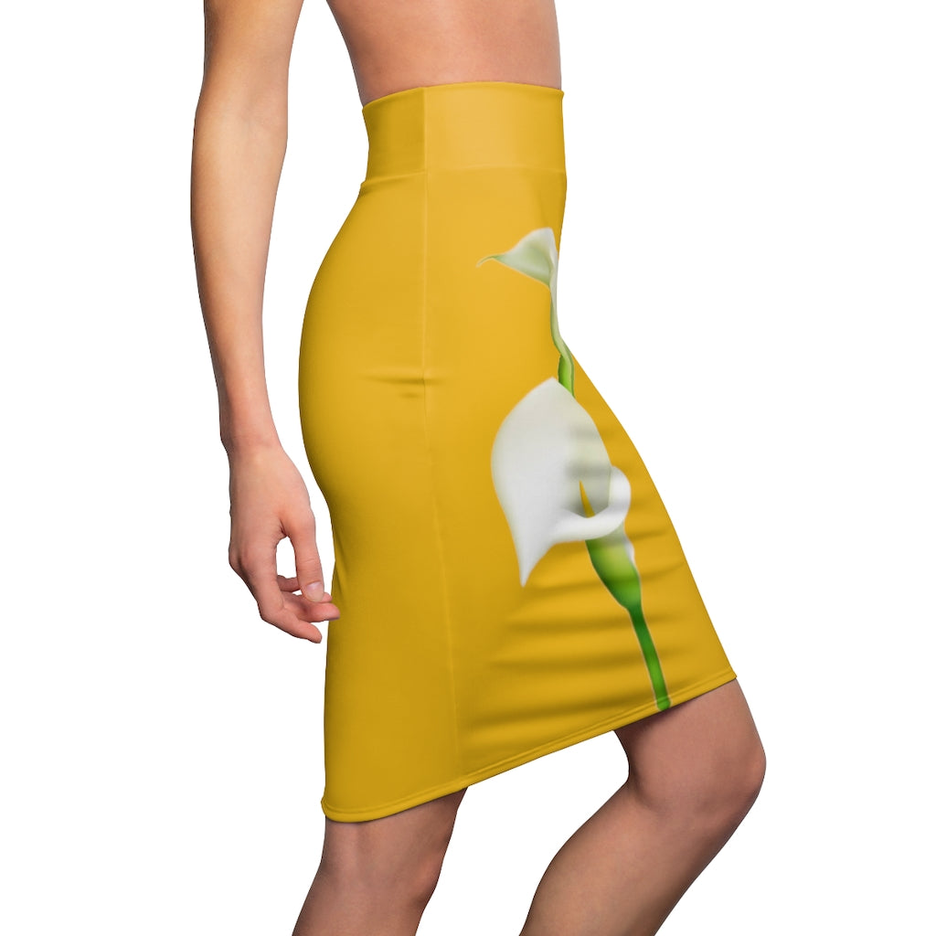 Calla Lily Love Pencil Skirt