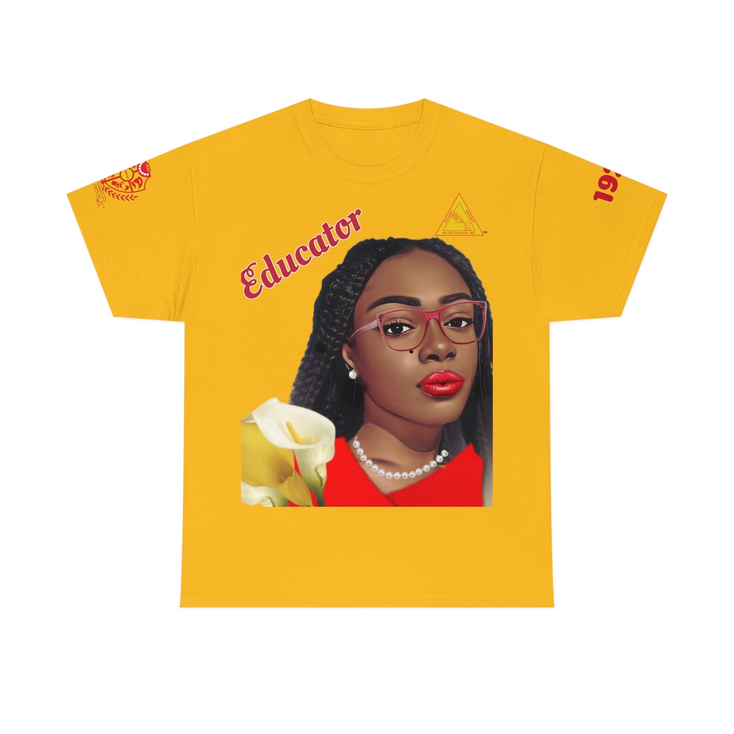 Educator Cross Tee Yellow