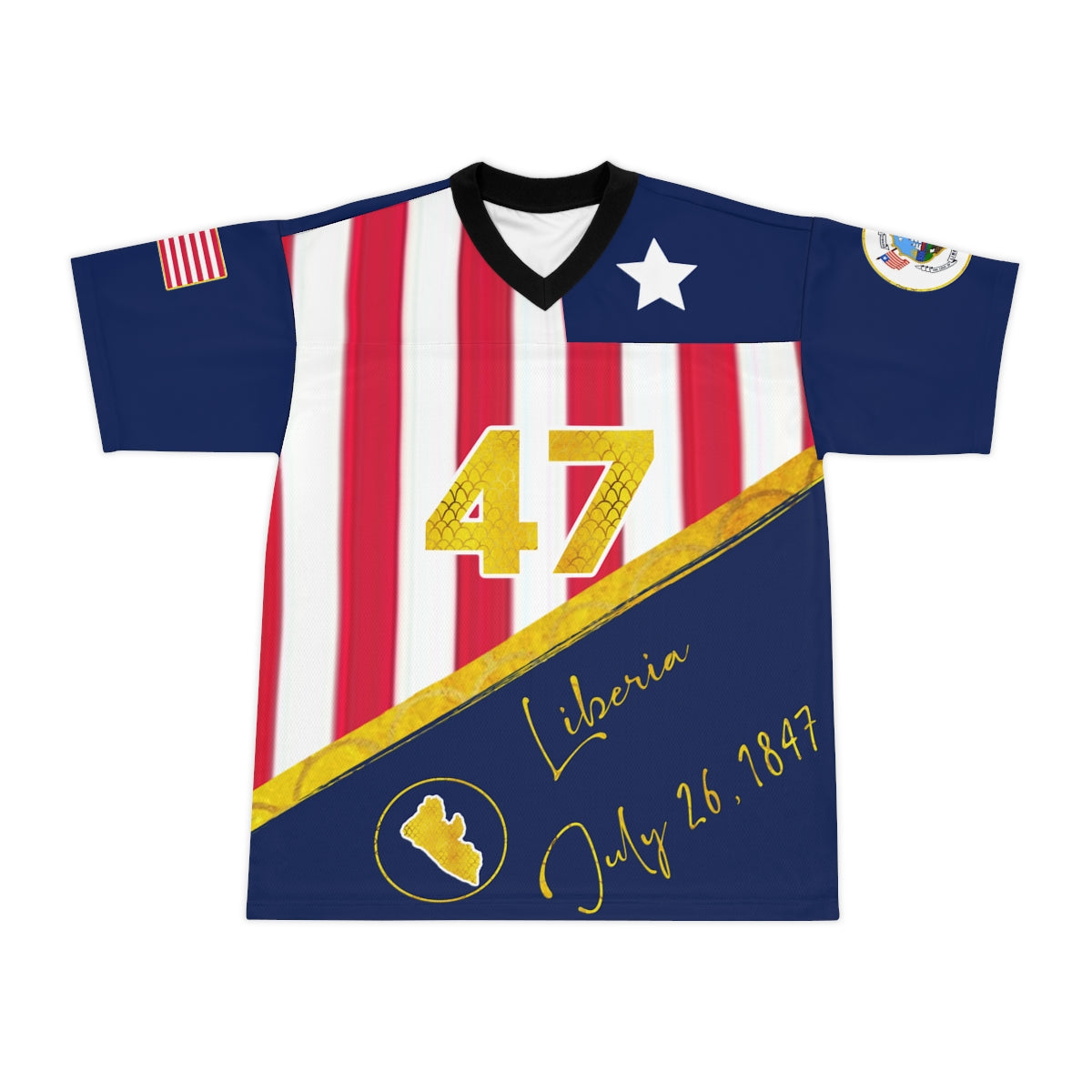 Liberia  Unisex Football Jersey (AOP)