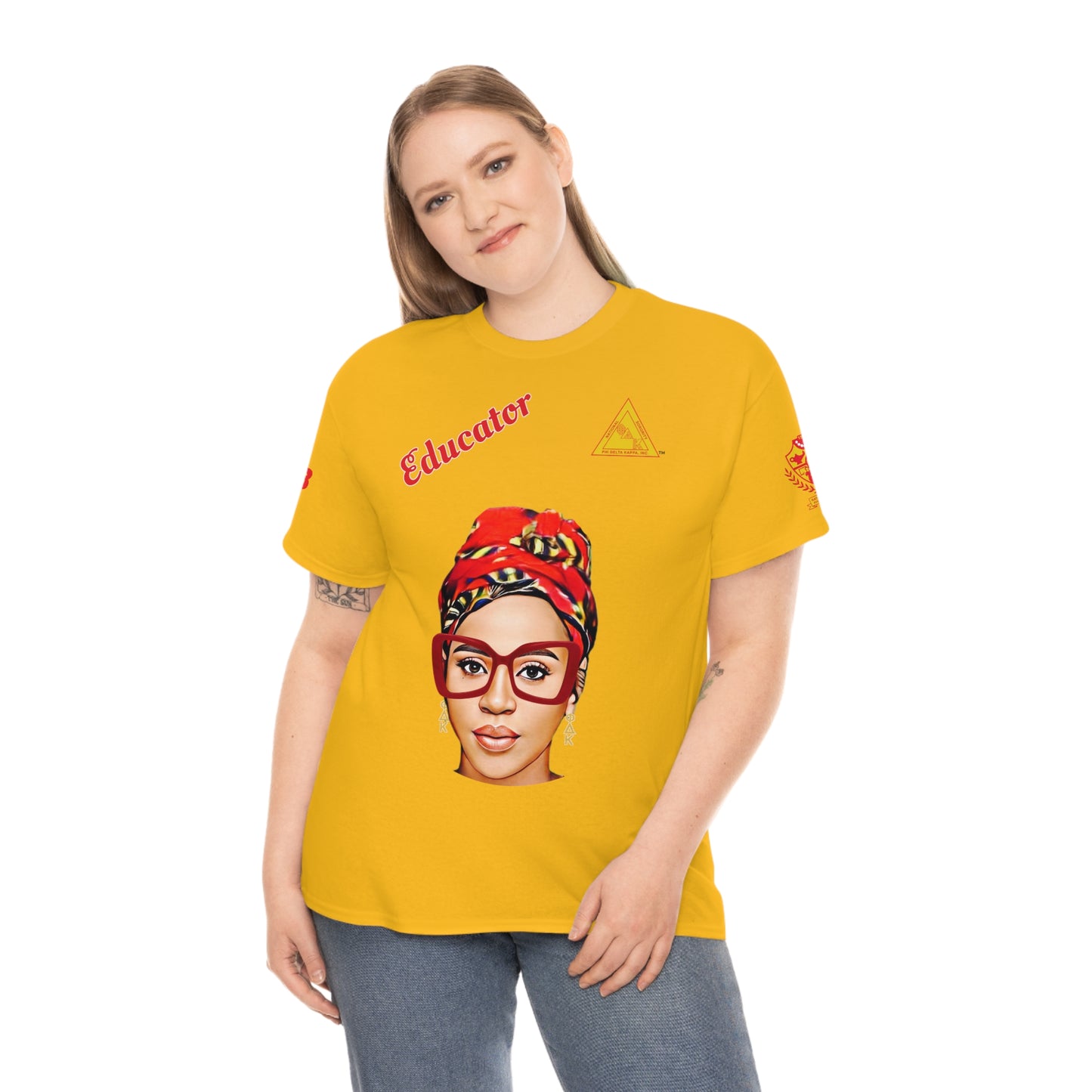 Educator Cross Tee Yellow 2 (Can be personalized)