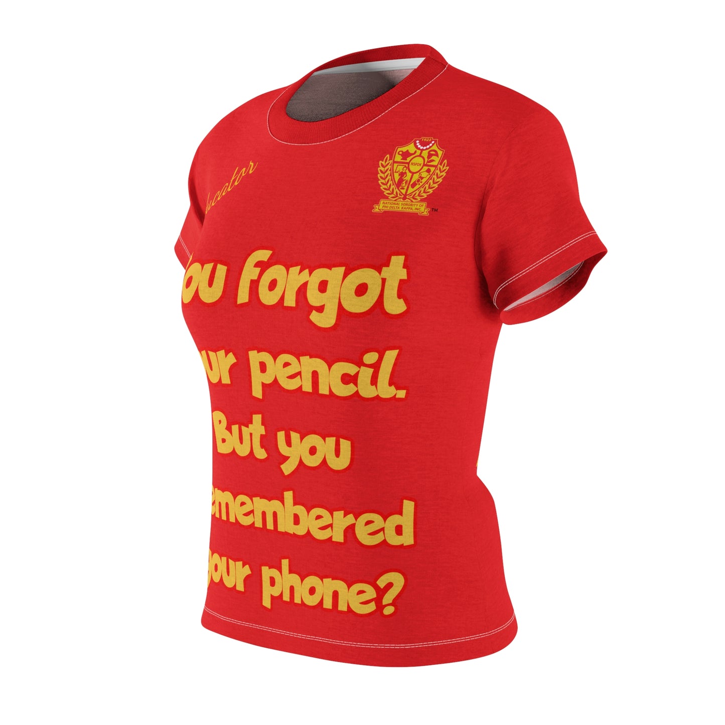 Women's AOP Popular Quote Tee Red 3