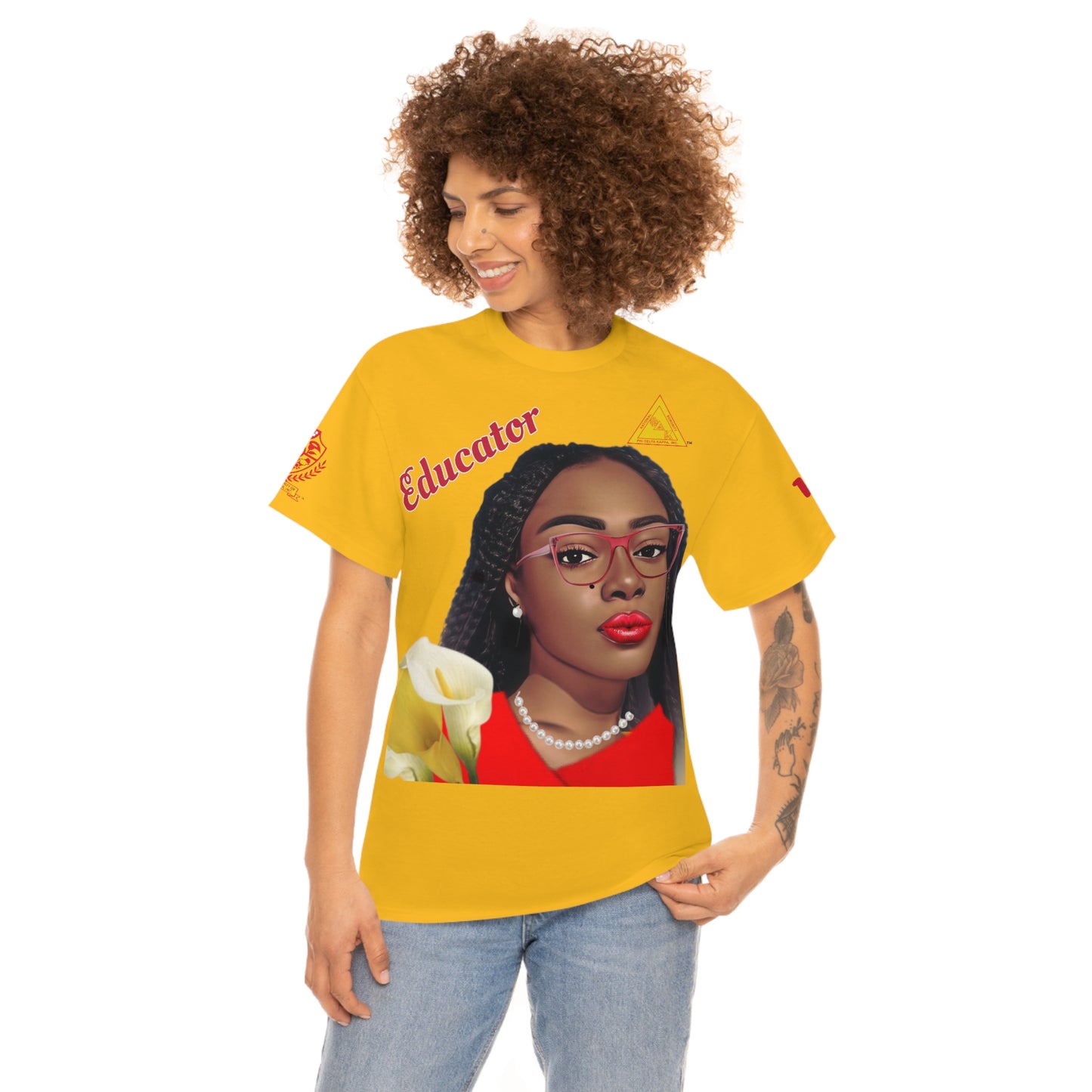 Educator Cross Tee Yellow