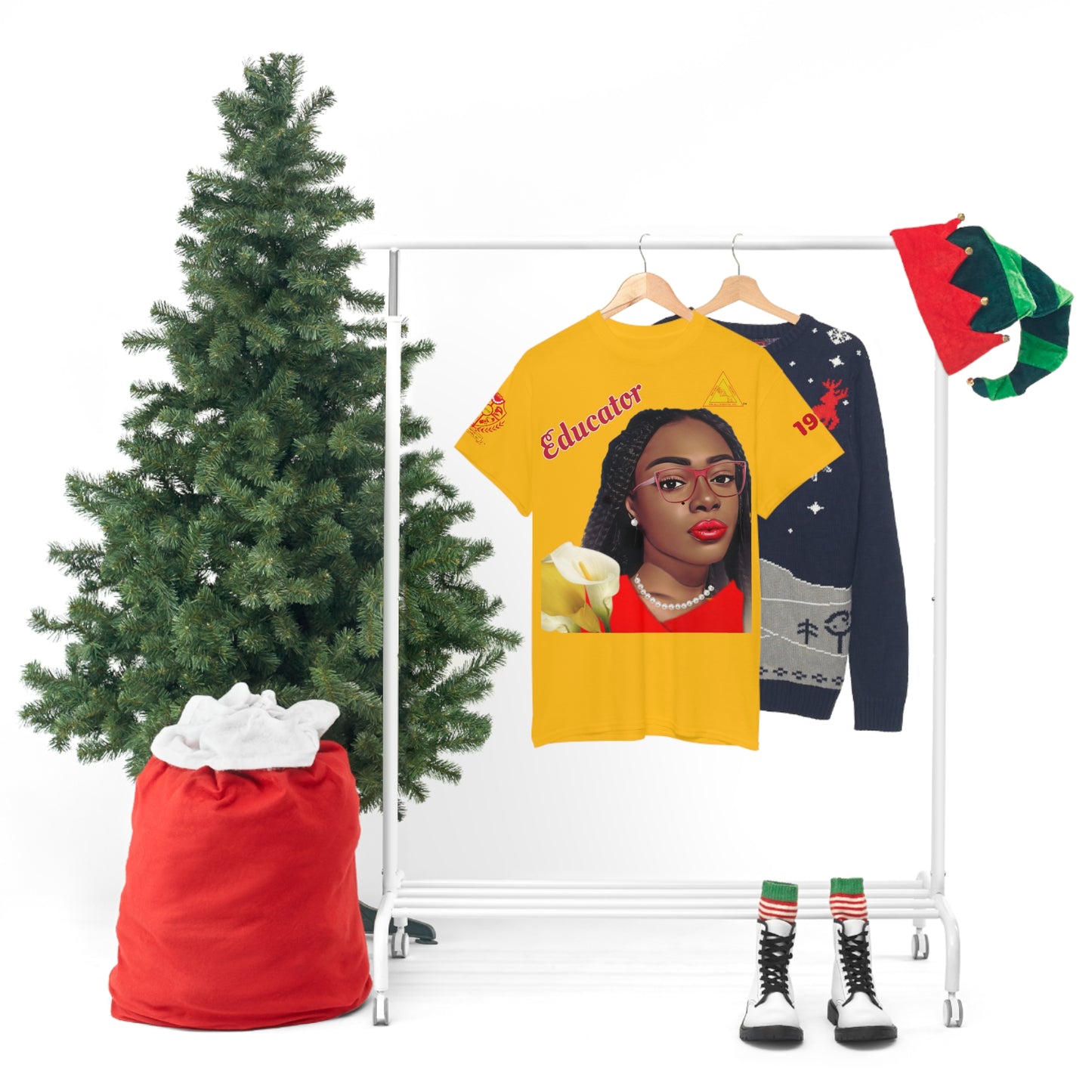 Educator Cross Tee Yellow