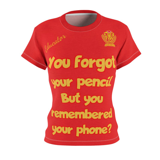 Women's AOP Popular Quote Tee Red 3