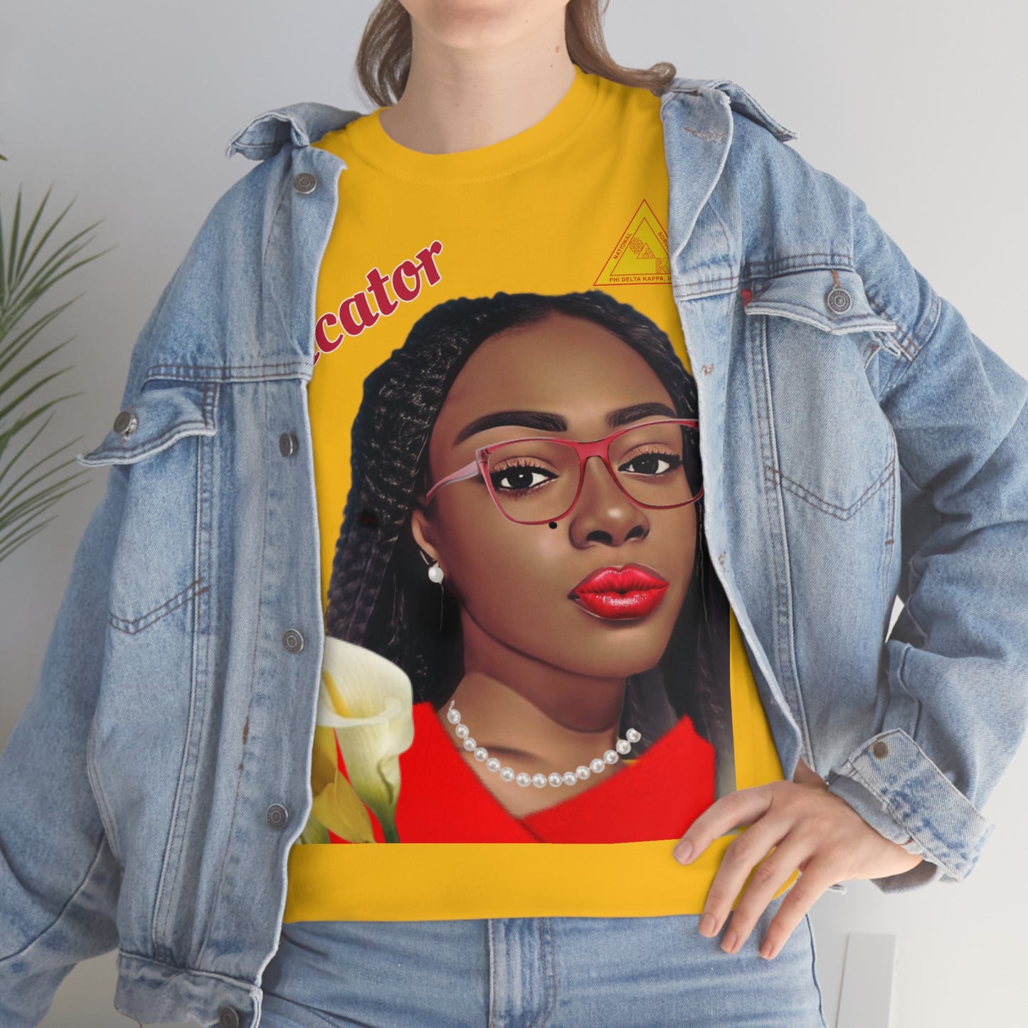 Educator Cross Tee Yellow