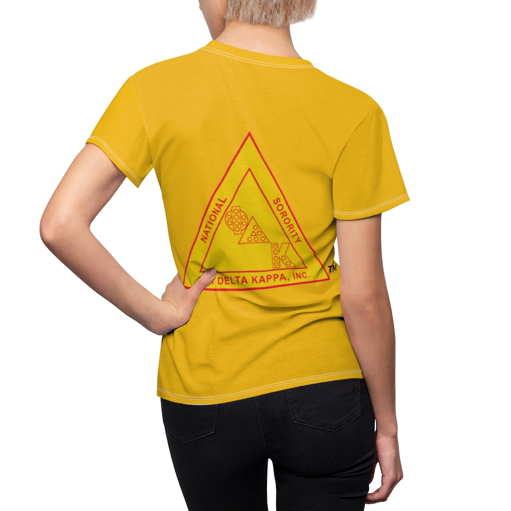 Women's AOP Popular Quote Tee Yellow 4