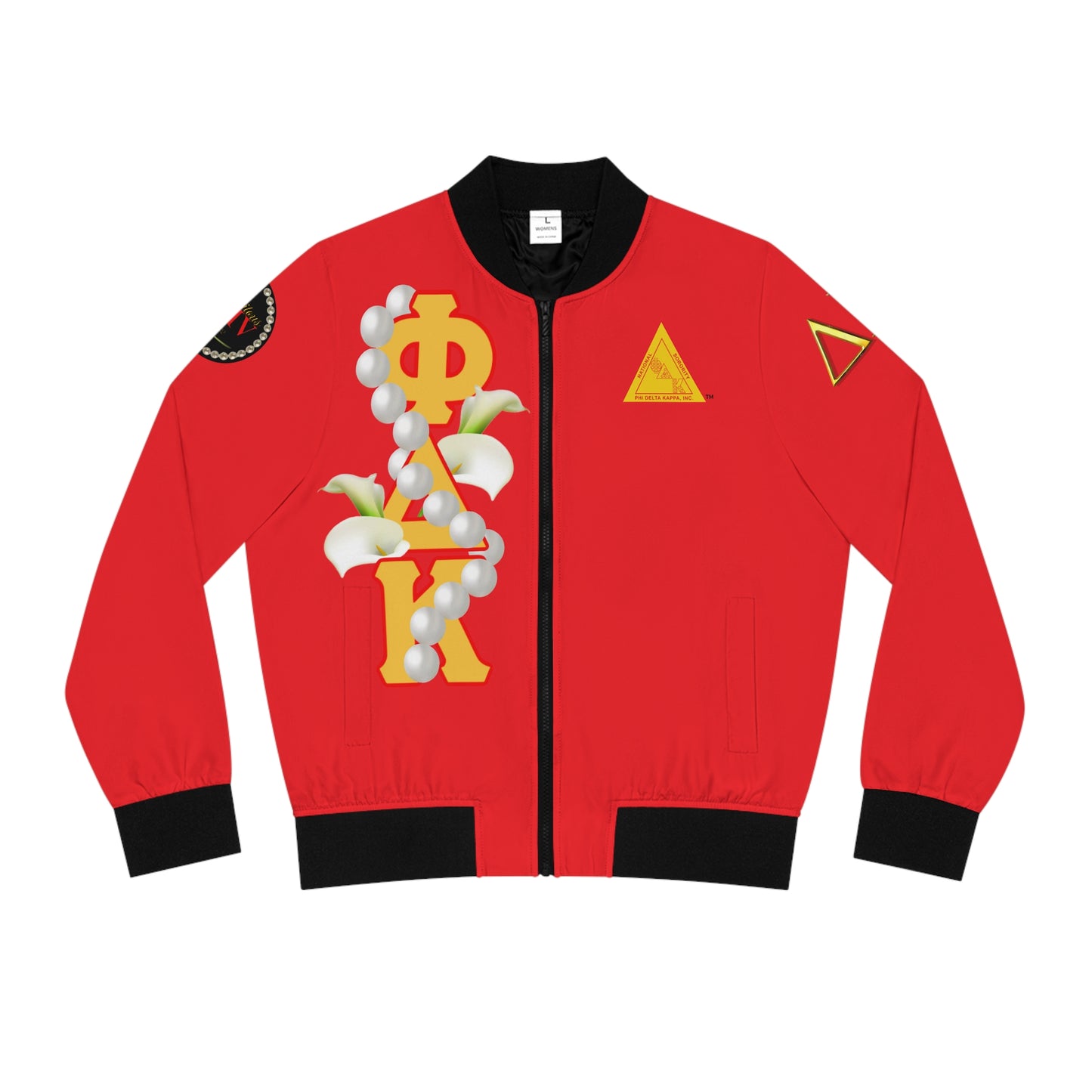 Women's Bomber Jacket 2 (AOP) Delta Pi Felicitous XIV 2