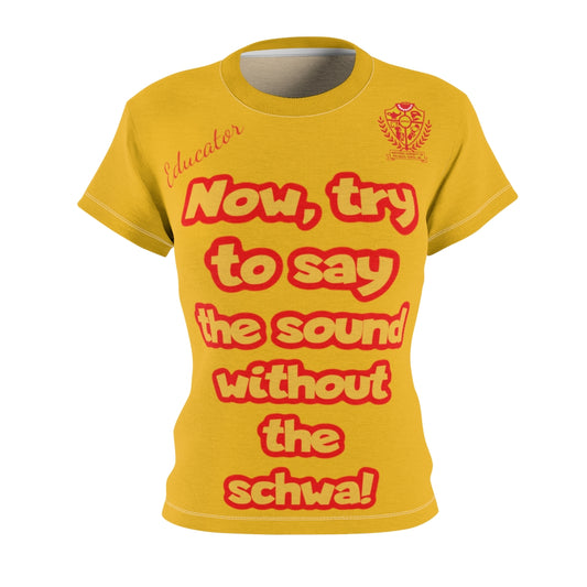 Women's AOP Popular Quote Tee Yellow 4