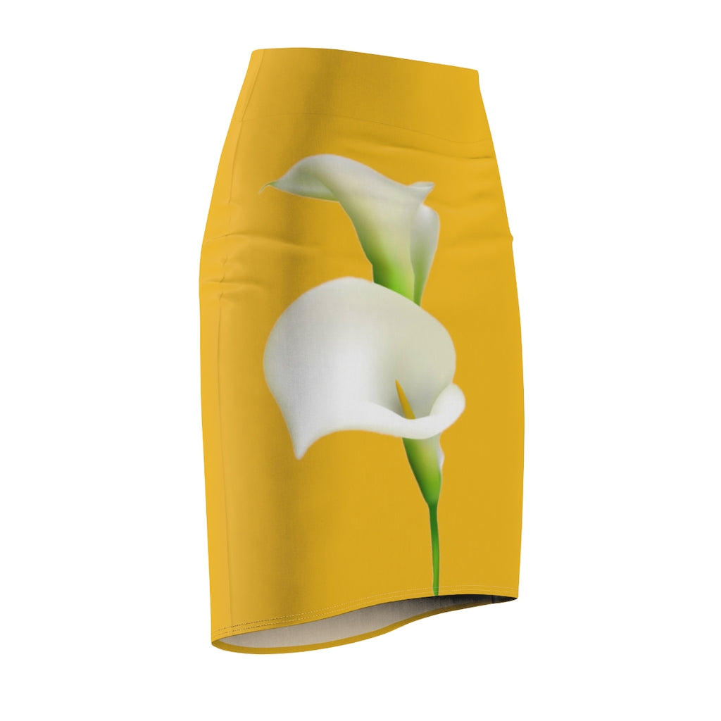 Calla Lily Love Pencil  Skirt