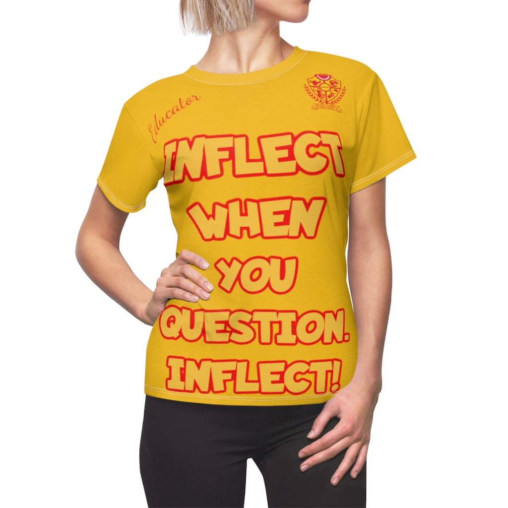 Women's AOP Popular Quote Tee Yellow
