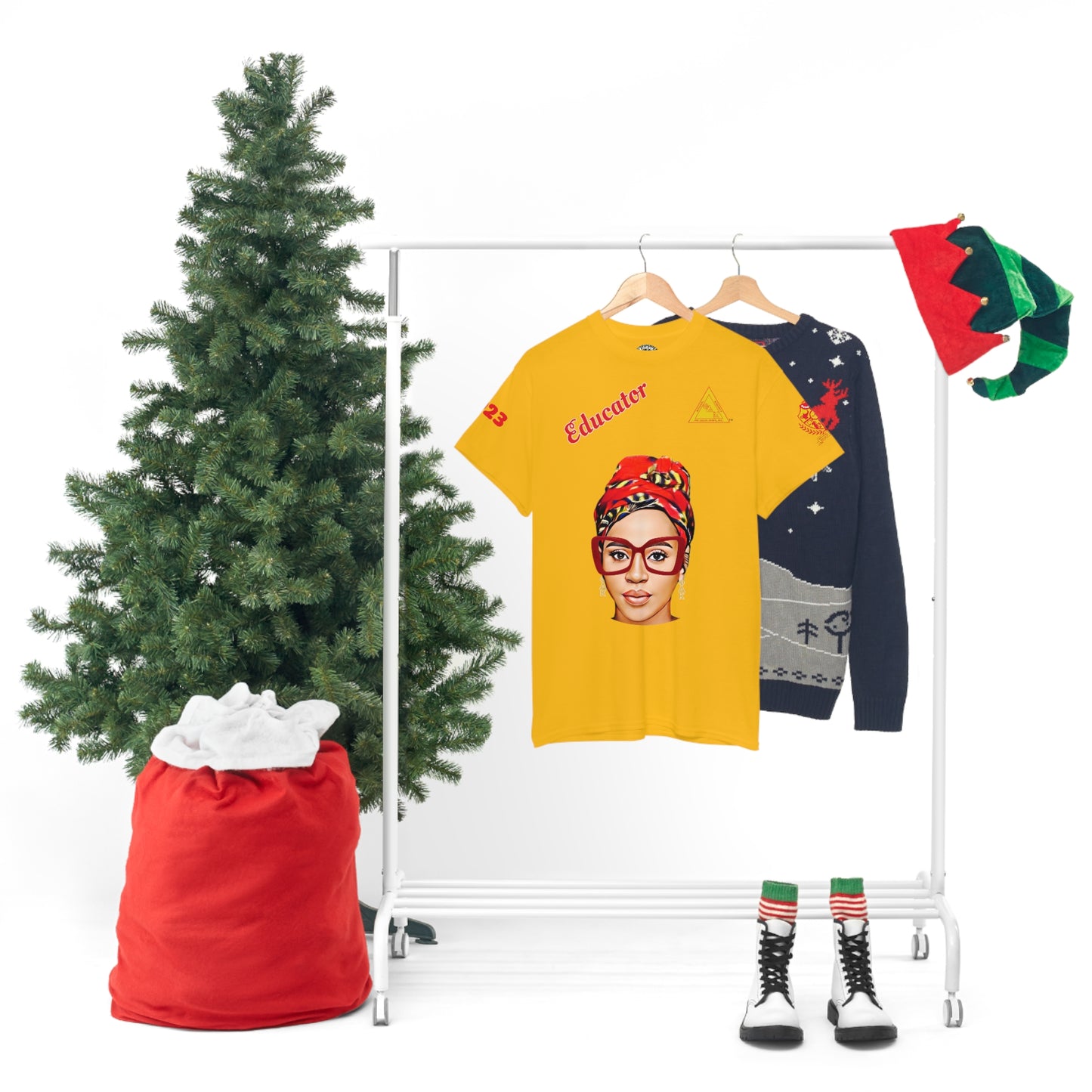 Educator Cross Tee Yellow 2 (Can be personalized)