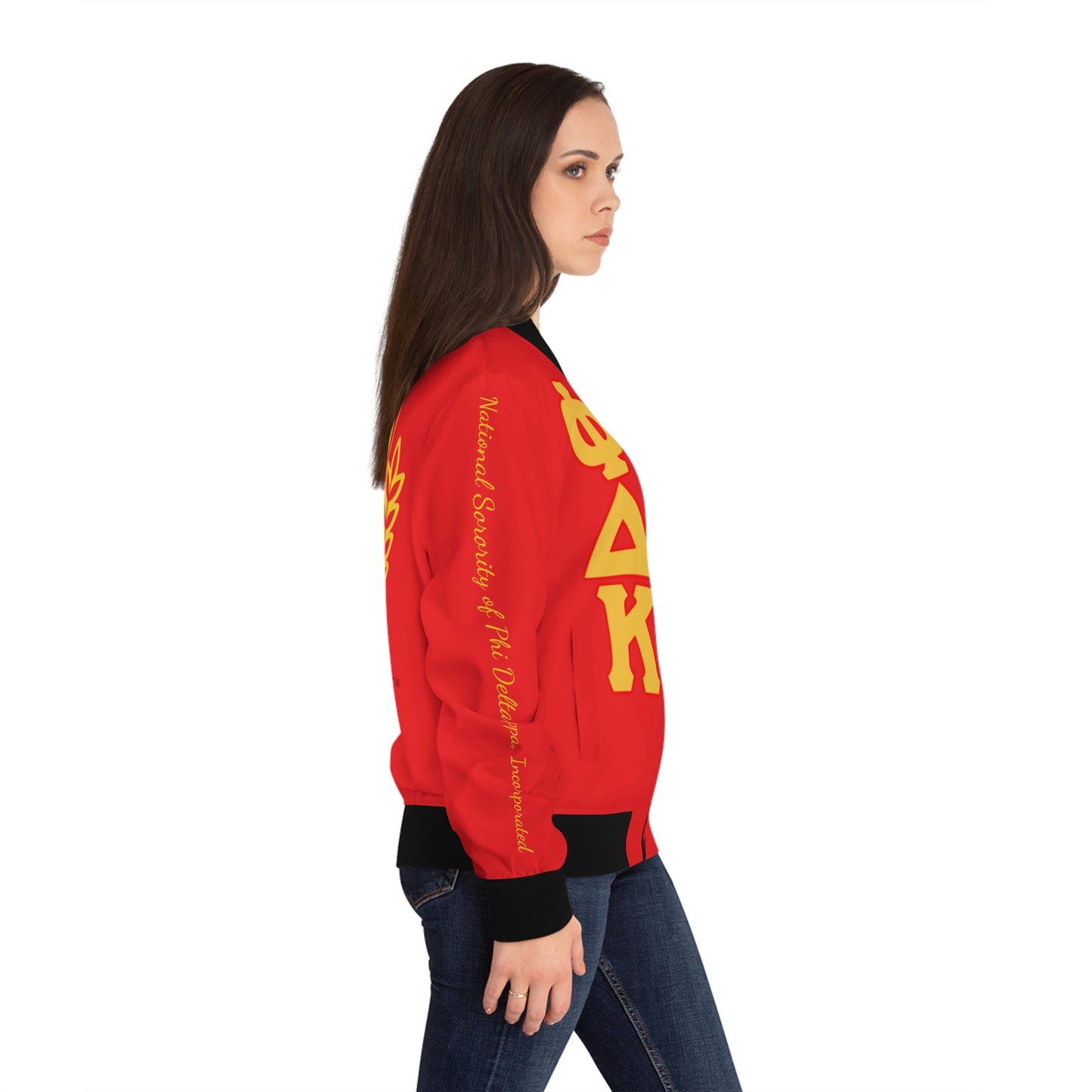 Women's Bomber Jacket Classic (AOP) Personalized for Soror Alma