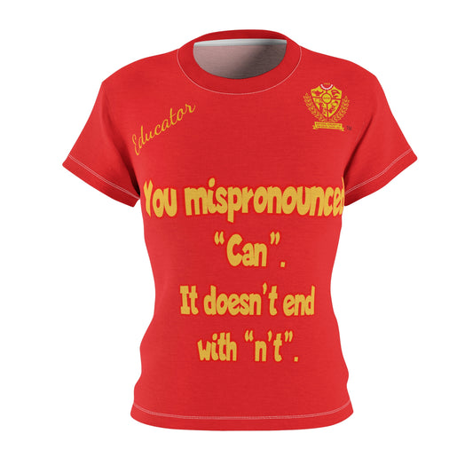 Women's AOP Popular Quote Tee Red 4