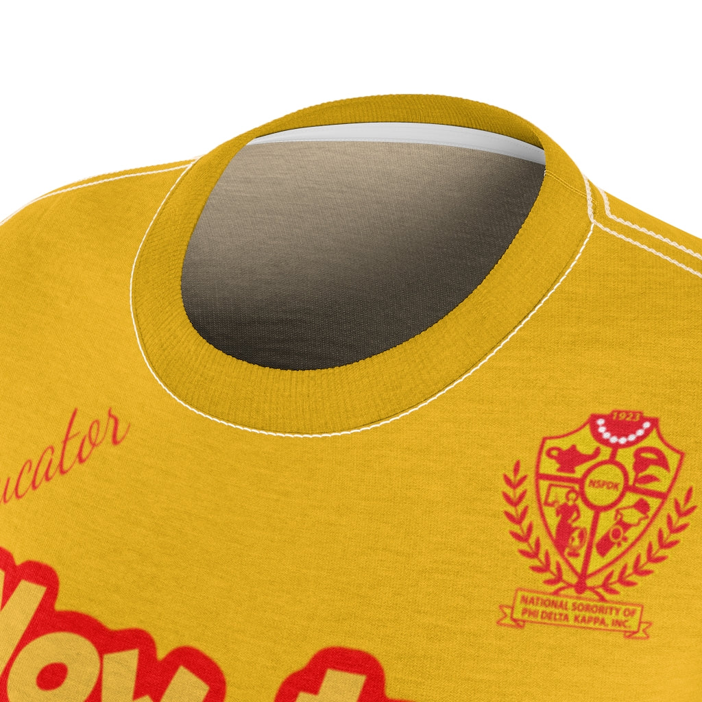 Women's AOP Popular Quote Tee Yellow 4