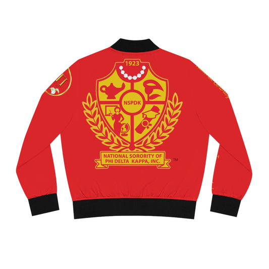 Women's Bomber Jacket Classic (AOP) Personalized for Soror Alma