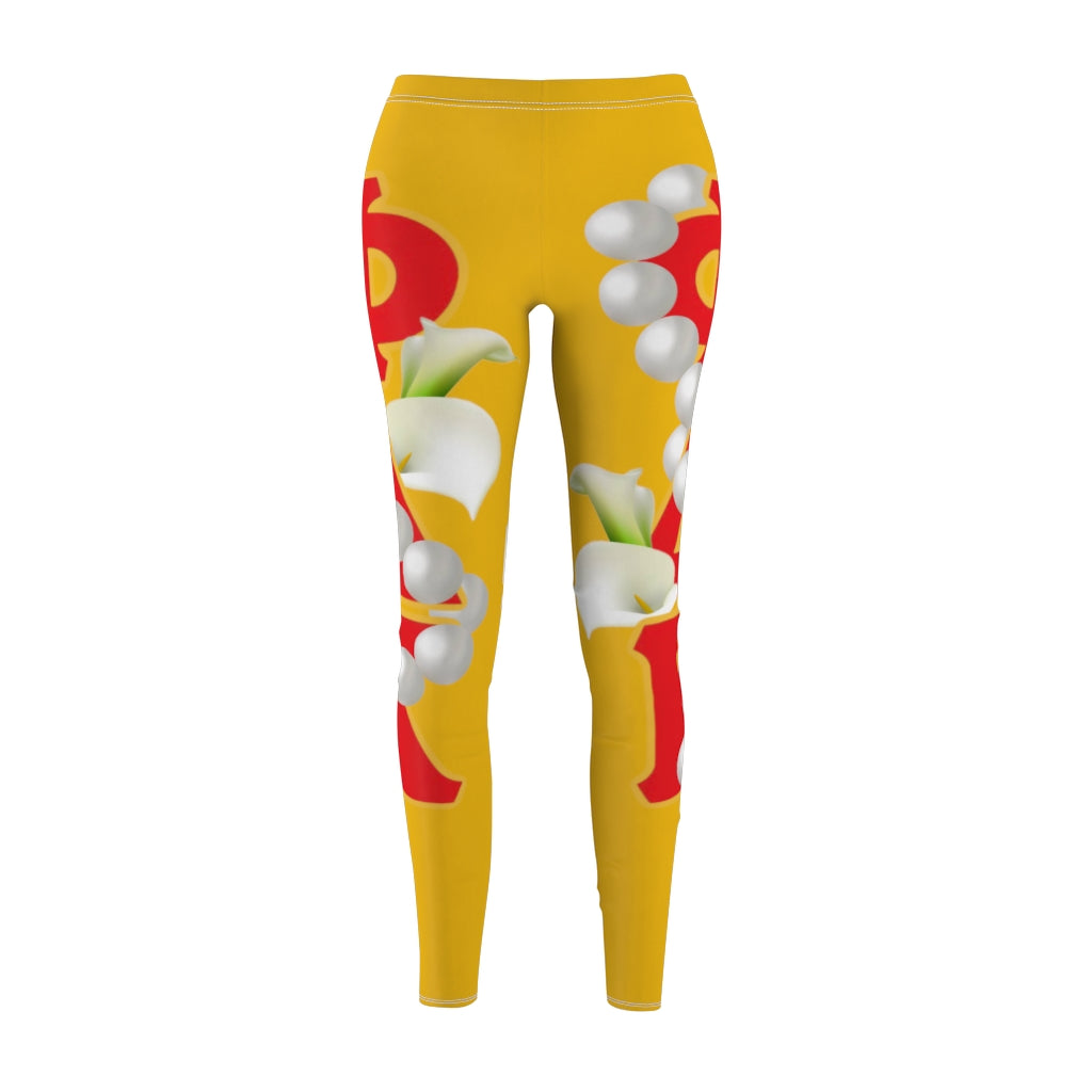 Women's All over Print Casual Leggings Yellow