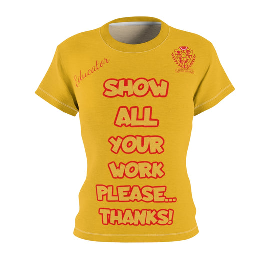 Women's AOP Popular Quote Tee Yellow 2