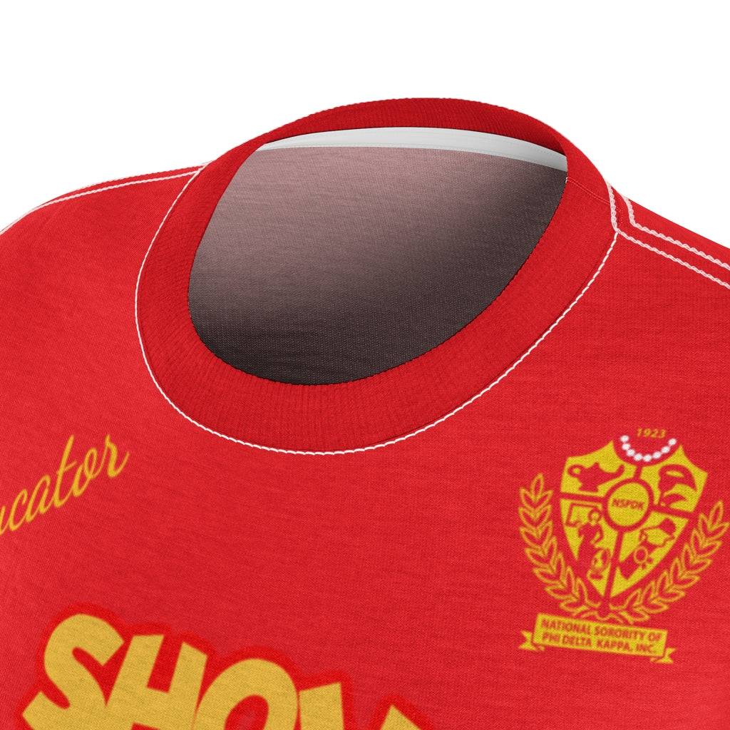 Women's AOP Popular Quote Tee Red 2