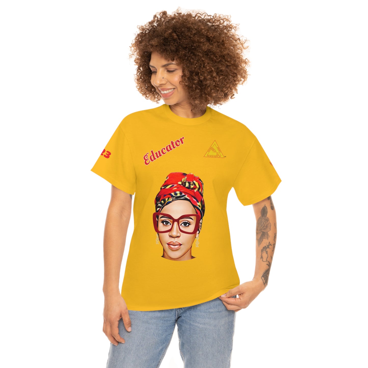 Educator Cross Tee Yellow 2 (Can be personalized)