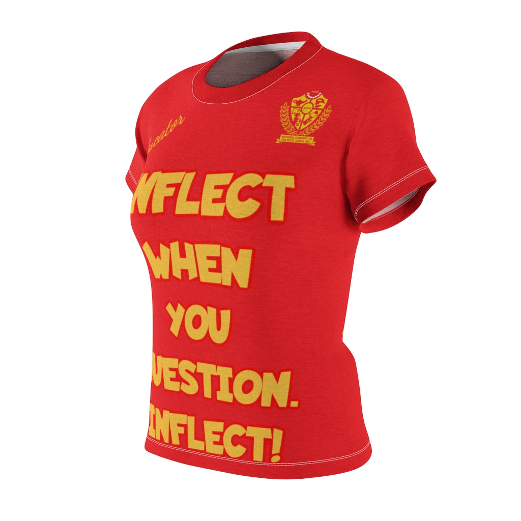 Women's AOP  Popular Quote Tee Red