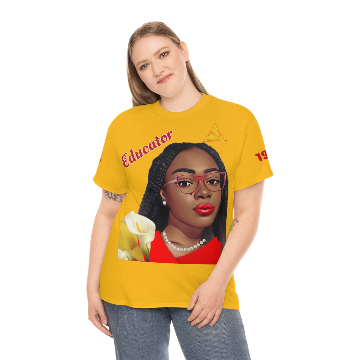 Educator Cross Tee Yellow