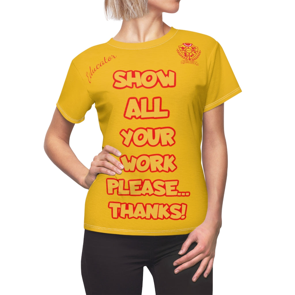 Women's AOP Popular Quote Tee Yellow 2