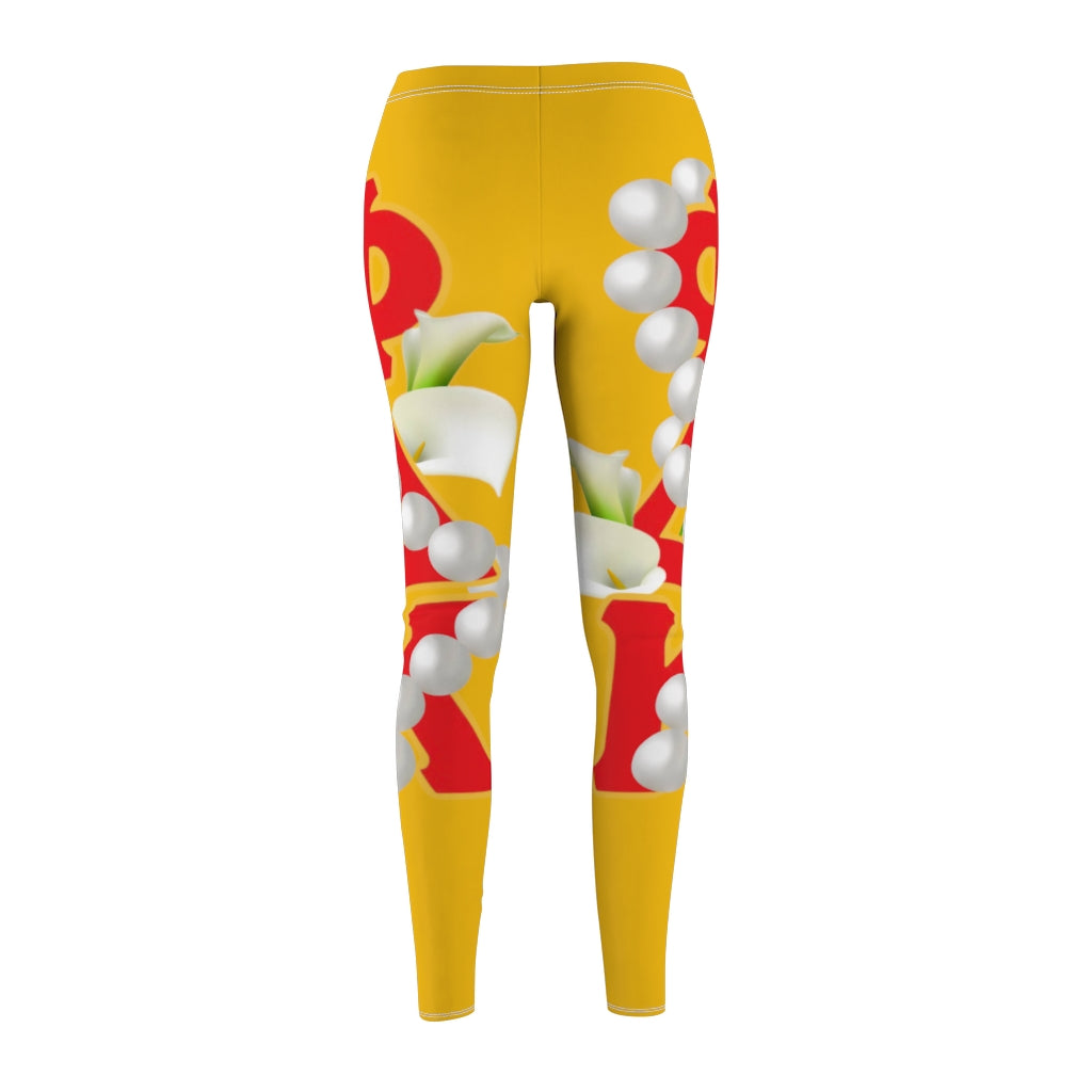 Women's All over Print Casual Leggings Yellow