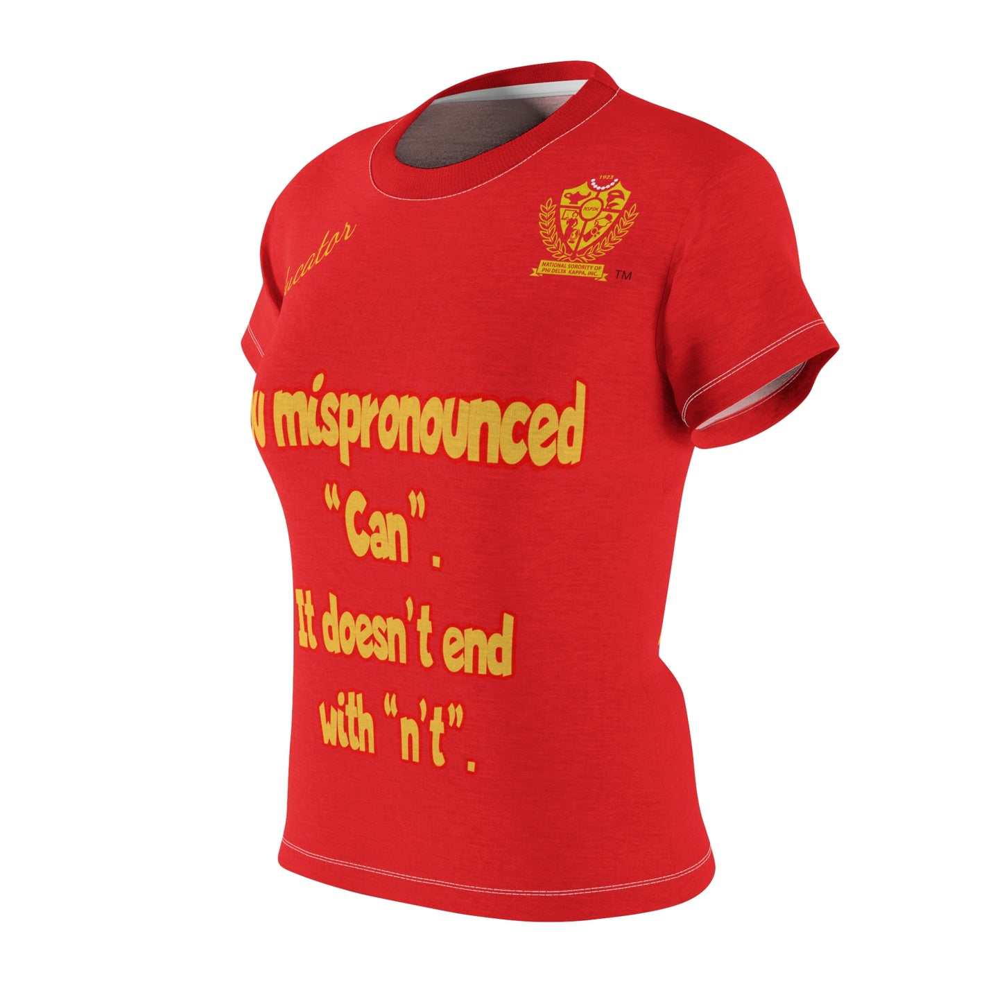 Women's AOP Popular Quote Tee Red 4