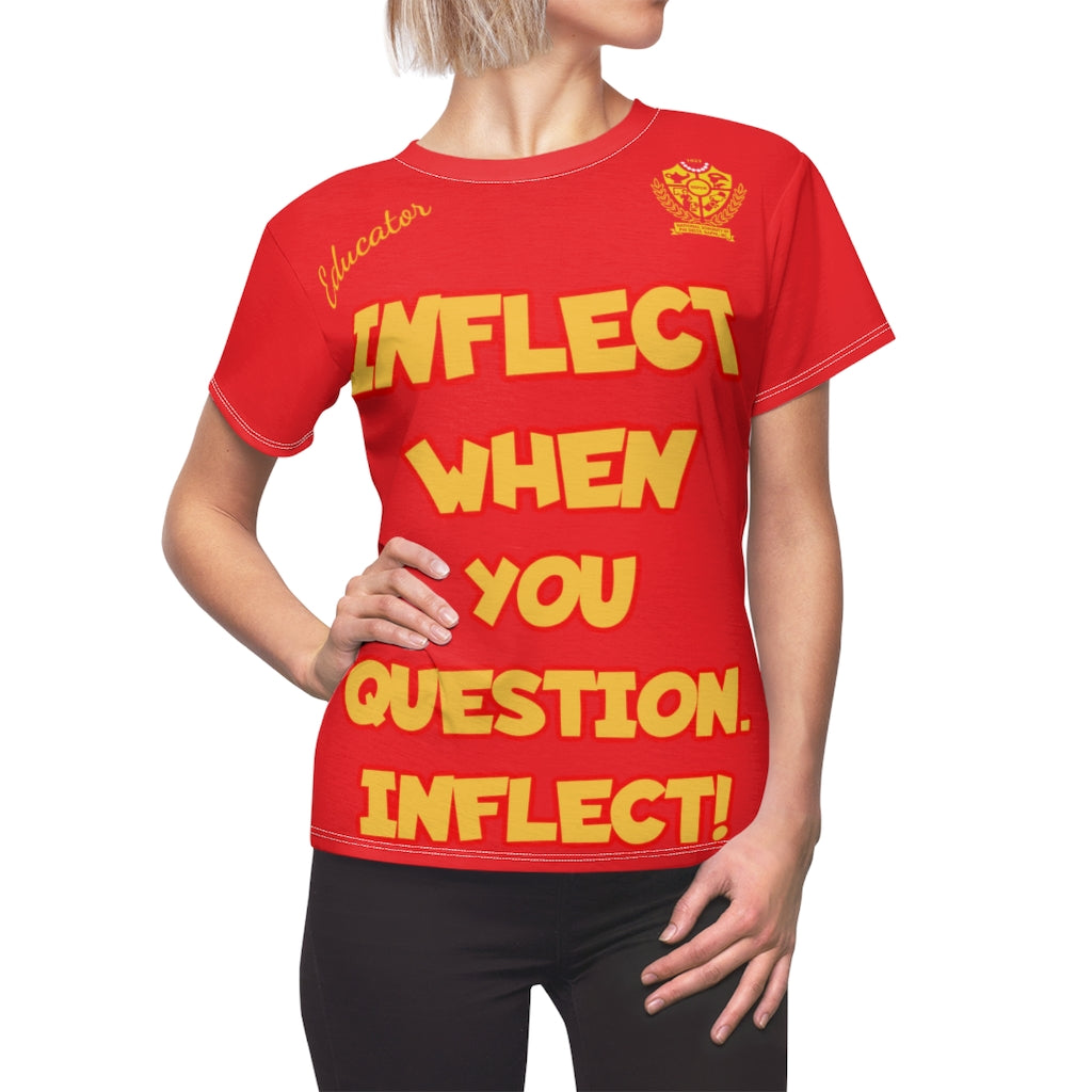 Women's AOP  Popular Quote Tee Red