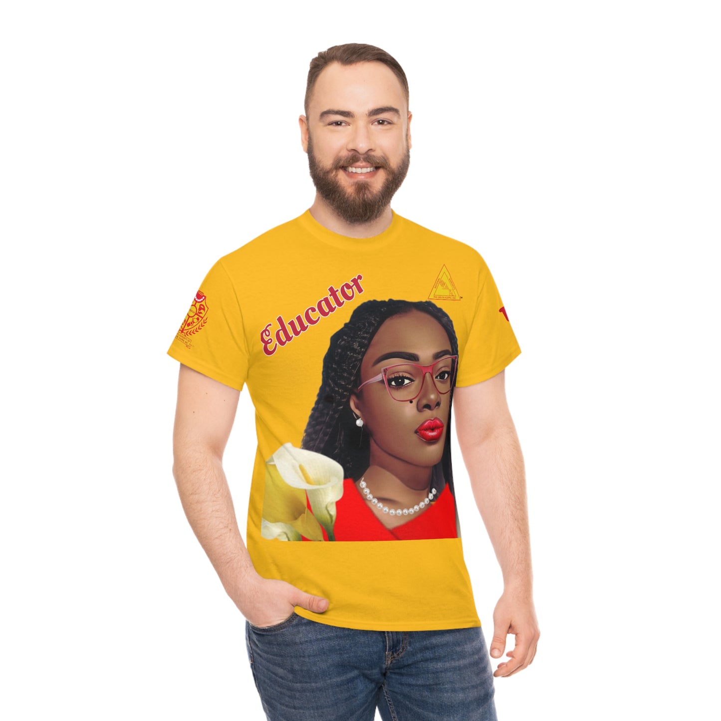 Educator Cross Tee Yellow