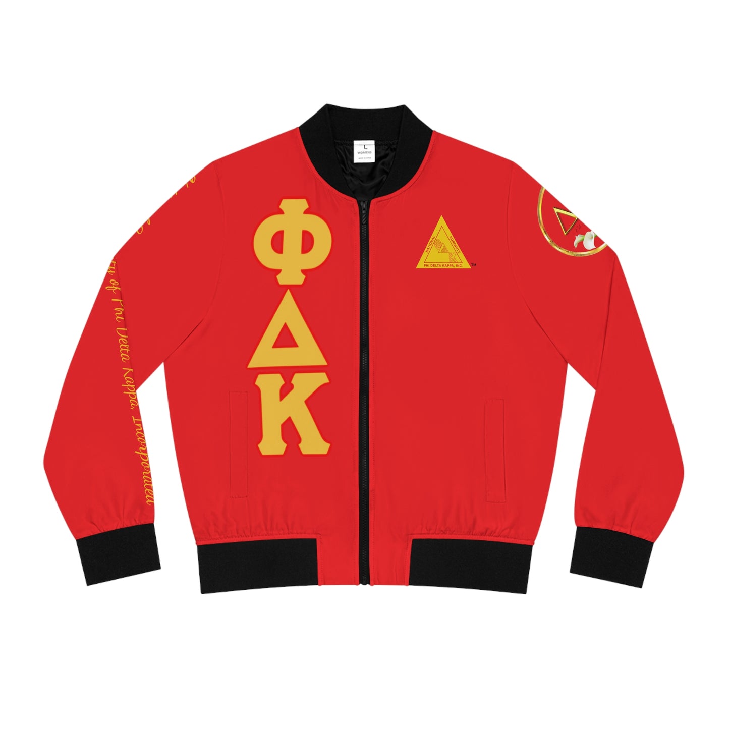 Women's Bomber Jacket Classic (AOP) Personalized for Soror Alma