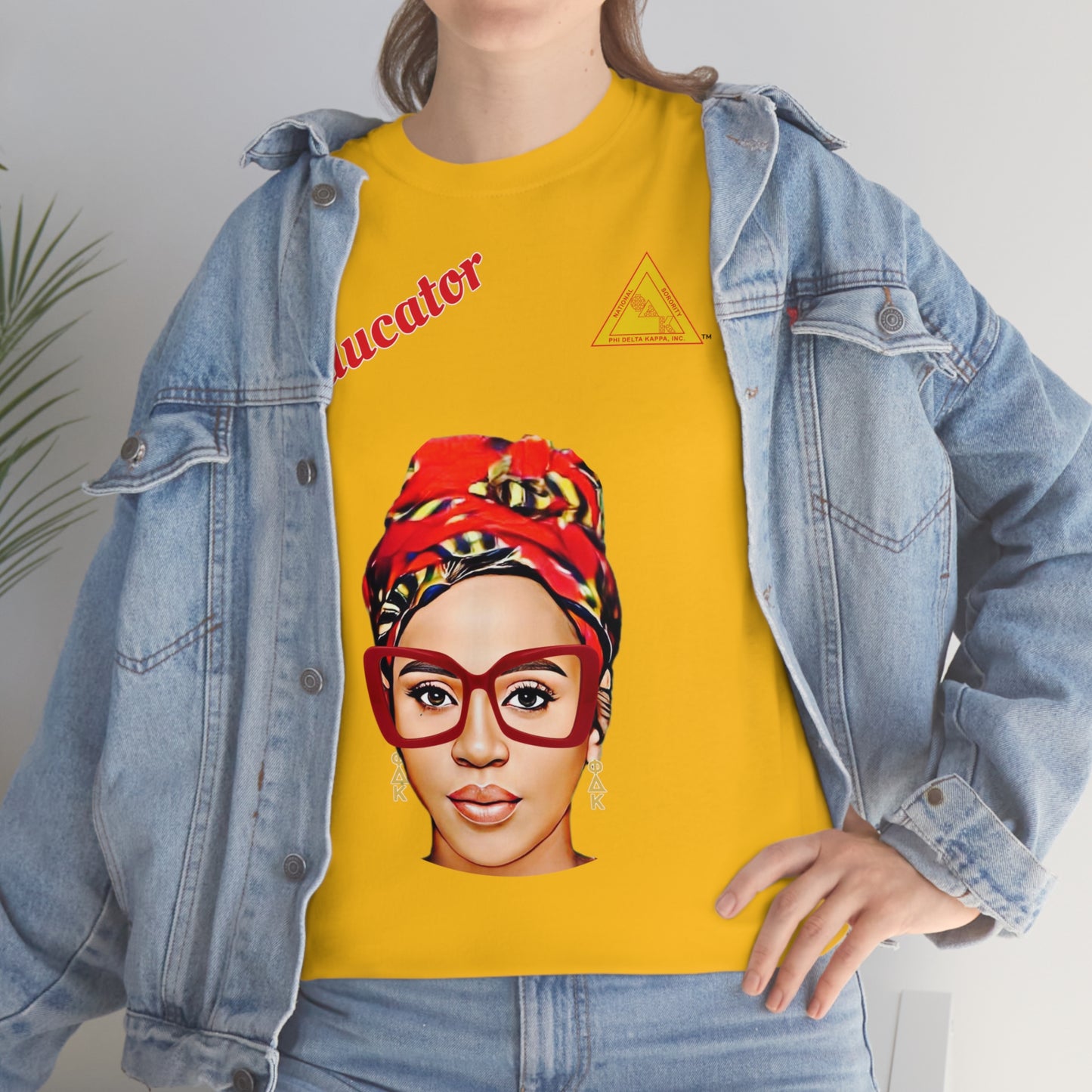 Educator Cross Tee Yellow 2 (Can be personalized)