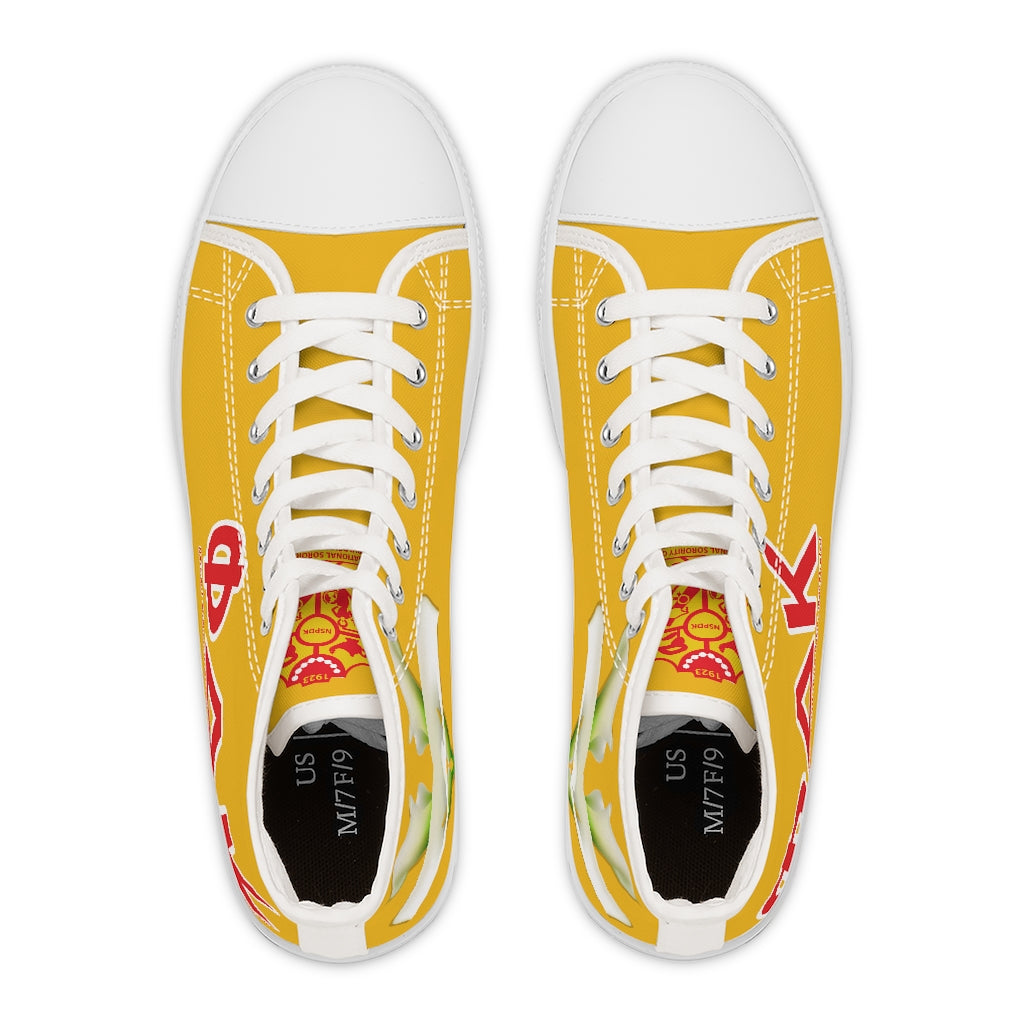 Women's High Top Classic Sneakers (Yellow)