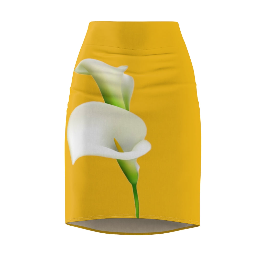 Calla Lily Love Pencil  Skirt