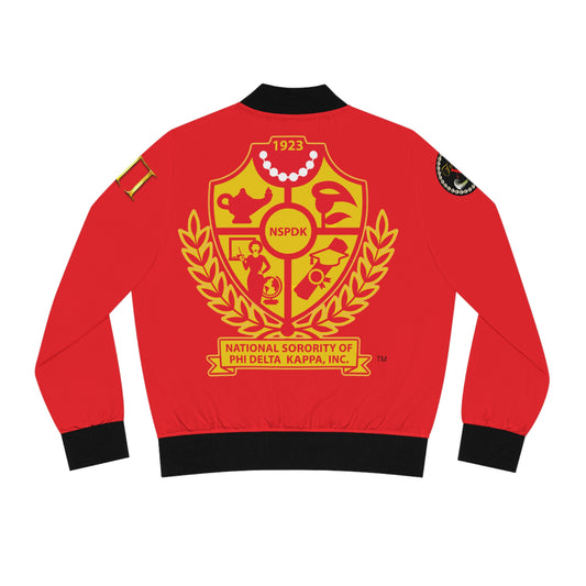 Women's Bomber Jacket (AOP) Delta Pi Felicitous XIV 1