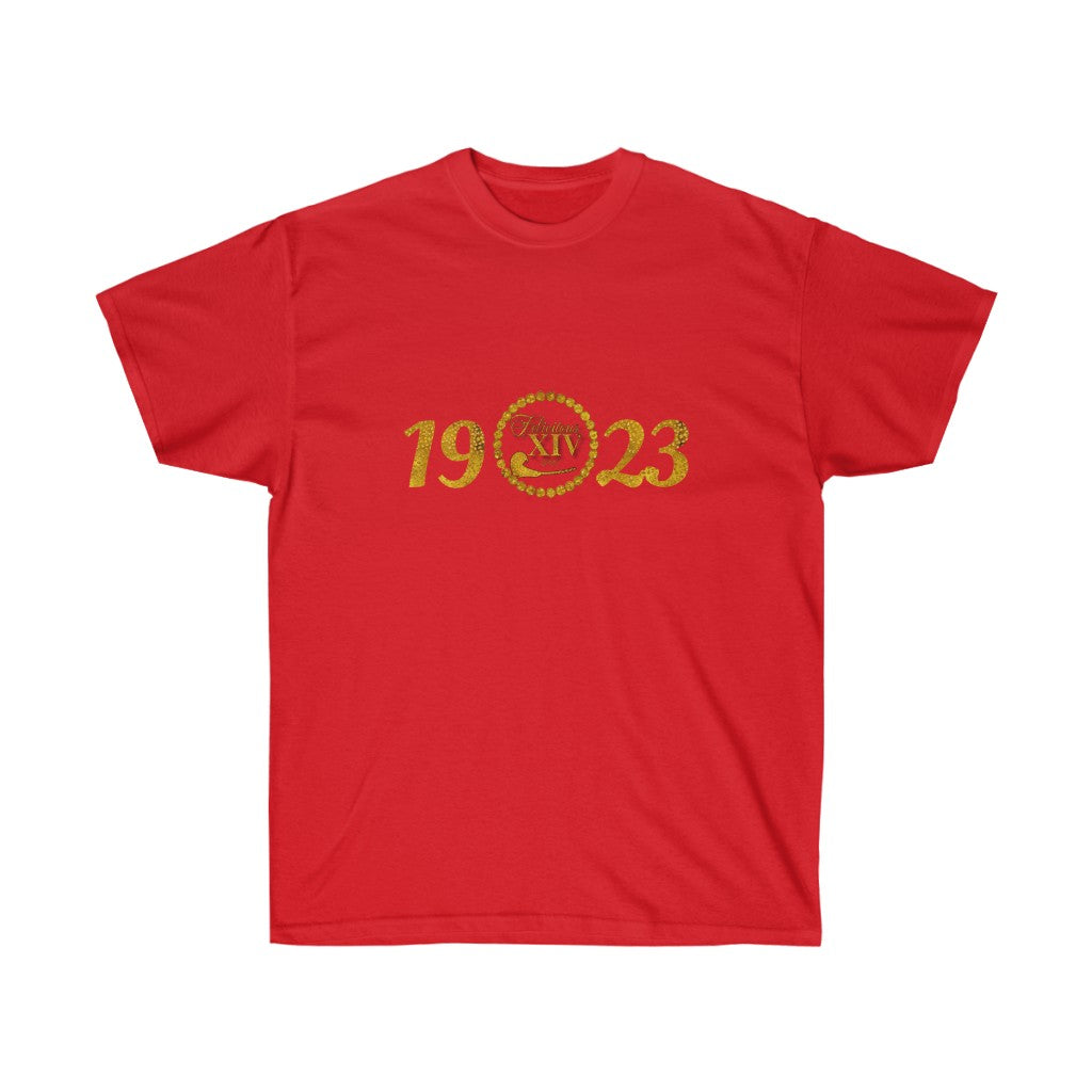 1923 Gold 2 Unisex Ultra Cotton Tee Felicitous XIV