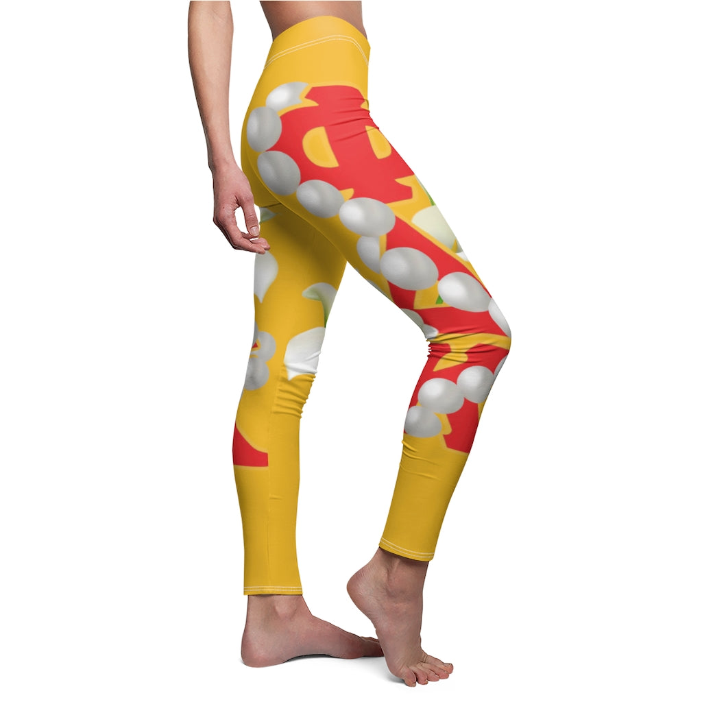 Women's All over Print Casual Leggings Yellow