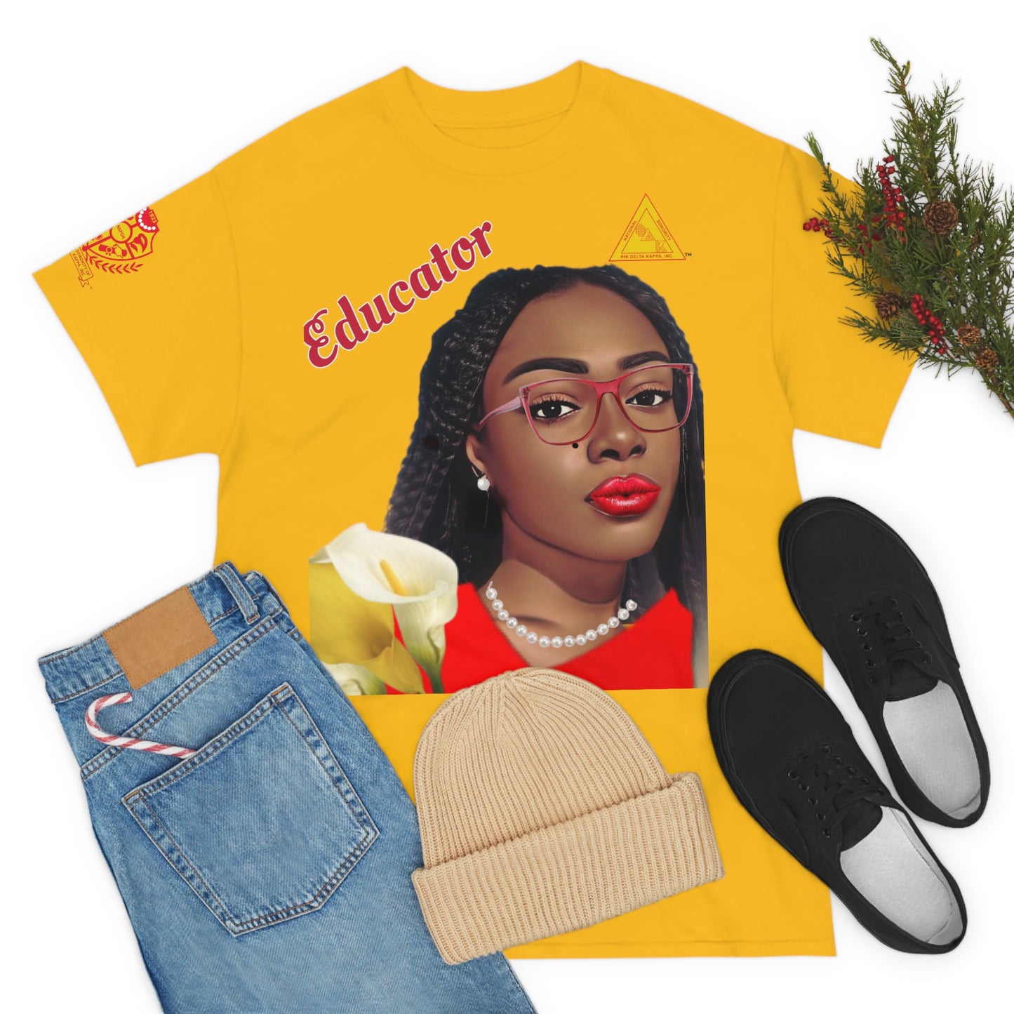 Educator Cross Tee Yellow