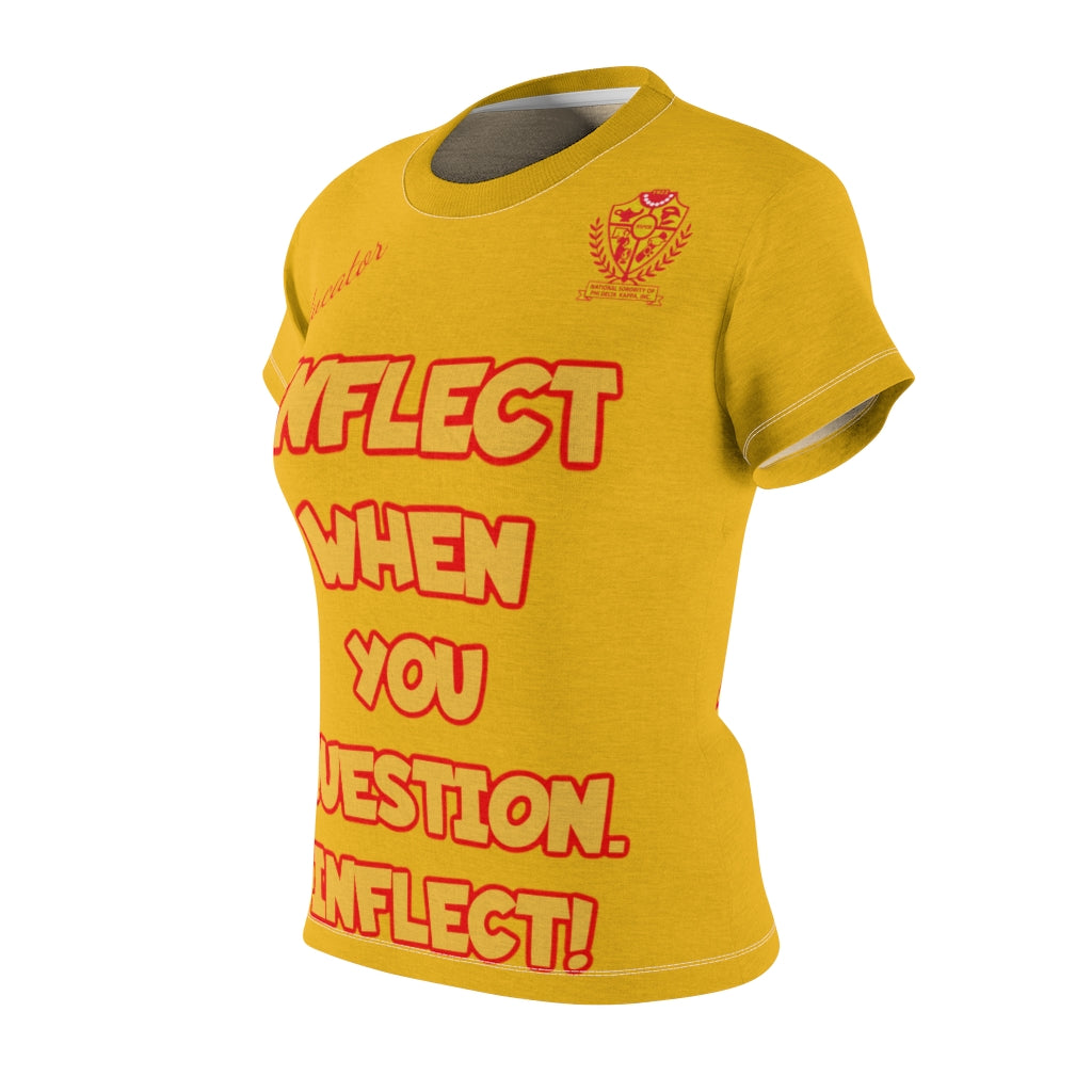 Women's AOP Popular Quote Tee Yellow