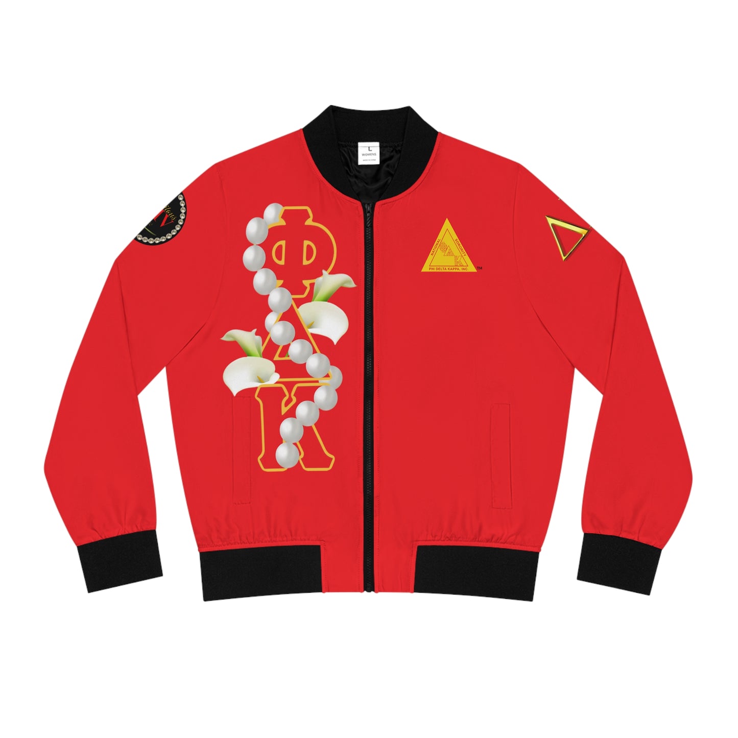 Women's Bomber Jacket (AOP) Delta Pi Felicitous XIV 1
